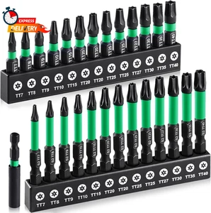 27PCS Set di Punte Torx Impact (TT7-TT40), Sicurezza in Acciaio S2 con Antimanomissione e Magn - Foto 1 di 8