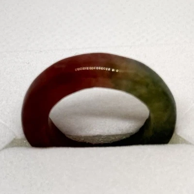 Anillo Banda Jade Natural Multicolor Talla 6 Verde Rojo Jadeíta Piedras Preciosas De Colección Foto 1 de 4