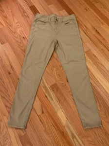 American Eagle Kick Boot Pants Tan Khaki Mid Rise Stretch Women’s Sz 12 Long EUC - Picture 1 of 10