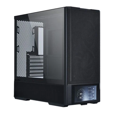 Lian Li LANCOOL 207 Digital, Black, Mid Tower Chassis, 6" LCD Display, Tempered  - Image 1 of 4