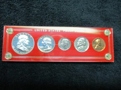 1957 U.S. Mint 5 Coin Proof Set In Hard Plastic Holder  - Image 1 of 4