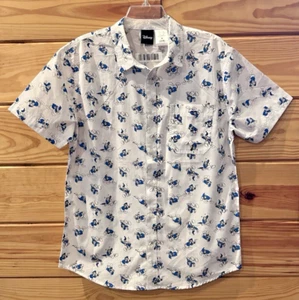 Disney NUEVO SIN ETIQUETAS Blanco Estampado Enojado Donald Camisa Abotonada Bolsillo Para Hombres Talla M - Imagen 1 de 7
