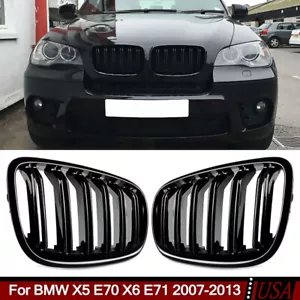 Parrilla de parachoques delantero para BMW X5 E70 X6 E71 2007-2013 negro brillante - Imagen 1 de 15