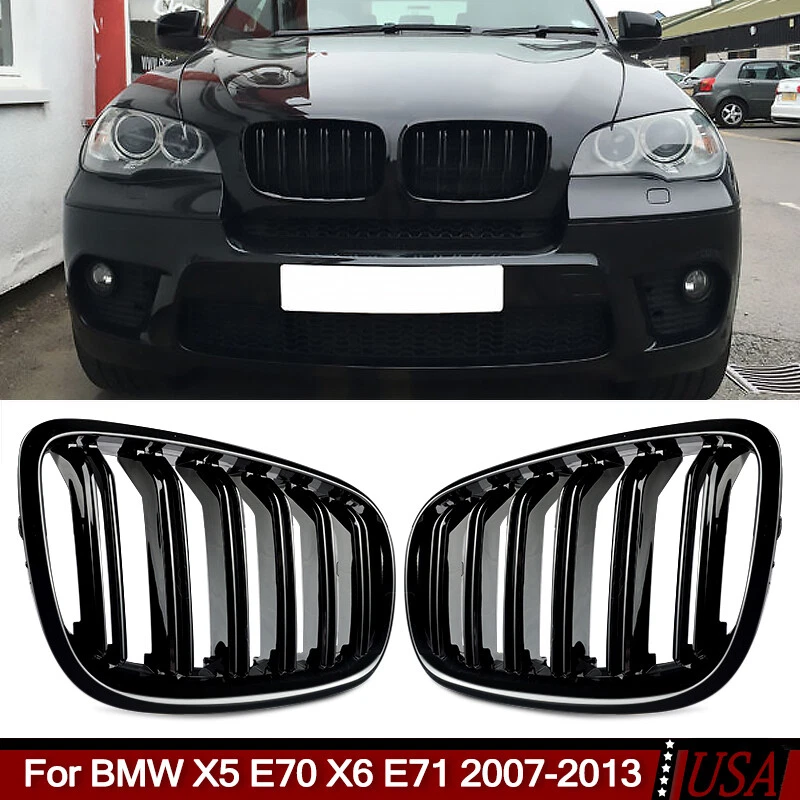 Parrilla de parachoques delantero para BMW X5 E70 X6 E71 2007-2013 negro brillante Foto 1 de 4