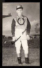 1957 J. D. MCCARTHY POSTCARD PC WILLIAM COX HORSE JOCKEY DETROIT AREA RACETRACK