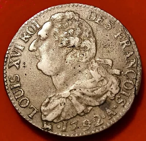 louis XVI ♦ 2 Sols aux Faisceaux ♦ 1792 A An 4 ♦ PARIS ♦ BRONZE TTB RARE ! - Imagen 1 de 2