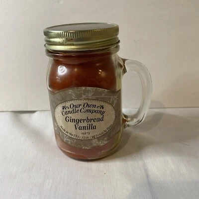 Tarro de albañil vainilla pan de jengibre vela nuestra propia compañía de velas 13 oz vertido a mano Foto 1 de 4