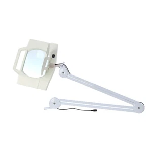 10X Magnifier Lamp LED Light  Table Type Clamp Square Lens White Glass Rotatable - Picture 1 of 3