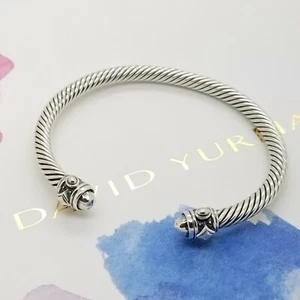 David Yurman 925 Sterling Silver Classic Cable 5mm Renaissance Bracelet - Picture 1 of 7