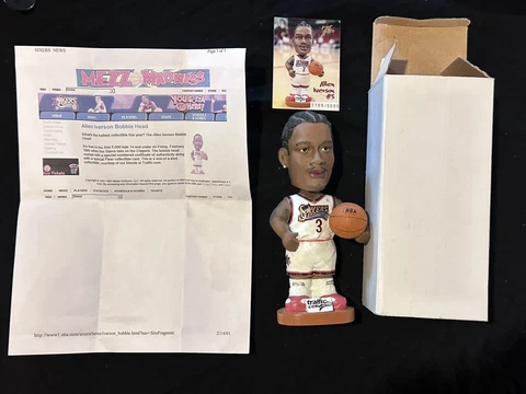 ALLEN IVERSON PHILADELPHIA SIXERS 76ERS VINTAGE 2001 TRAFFIC.COM BOBBLEHEAD box Cover