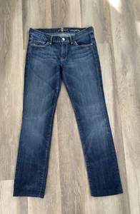 7 For All Mankind Dark Wash Straight Leg Women's Jeans, 28X30, NWOT - Picture 1 of 5