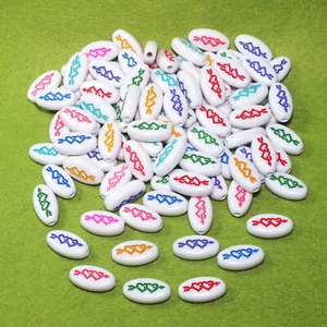 50pcs flat oval hearts & arrow beads, 17.5mm - valentines day crafts, beading - Picture 1 of 3
