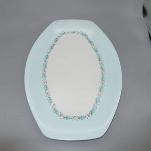 Oneida Premier Melamine Platter Sky Blue Rim w Ring of Blue Leaves - Bild 1 von 7