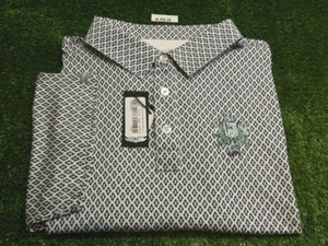 Straight Down Men's Venetian Golf Shirt C.C. Logo White/Seaglass 2XL XXL - Picture 1 of 2