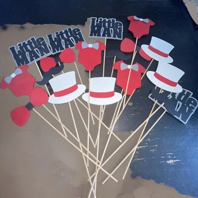 Little Man Red Black & White Baby Shower decoration set - Image 1 of 4