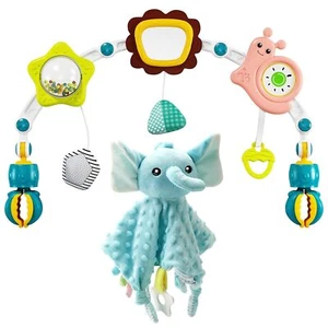 Baby Stroller Arch Toy with Calming The Elephant, Adjustable Stroller Mobile - Picture 1 of 6