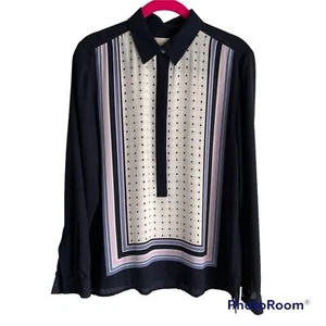 LOFT Marine Lavendel Weiß Damen Langarm Karriere Button Down Bluse, S - Bild 1 von 6