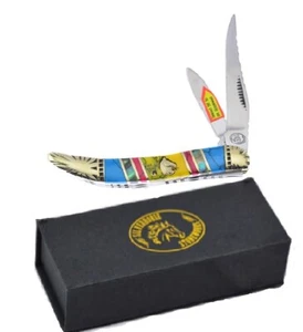 Silverhorse Texas Toothpick Pocket knife Custom Stoneworks Abalone Turquoise - Picture 1 of 4