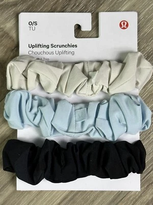 Lululemon Uplifting Scrunchies 3 Pack  Powder Blue Bone Heritage Camo Coal 08780 - Image 1 of 4