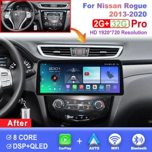 12.3 inch Screen Android Car Radio For Nissan Rogue 2013-2020 Carplay Multimedia - Picture 1 of 8