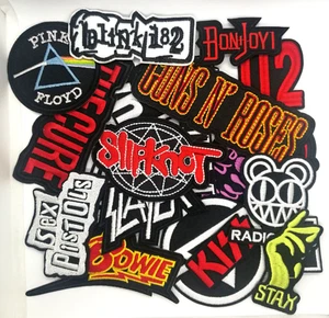 20er Set Rock Musik Aufnäher bestickt Bügelbild Metal Punk Biker Emblem Patch - Bild 1 von 8