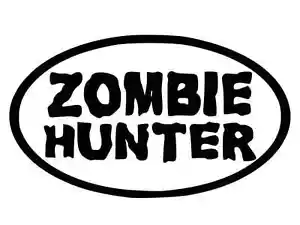 ZOMBIE HUNTER Walking Dead Vinyl Aufkleber Auto Wand LKW Aufkleber GRÖSSE FARBE WÄHLEN - Bild 1 von 2