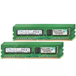 Samsung 64GB 8x8GB DDR3L-12800E 1600MHz ECC Unbuffered Memory For HP 713752-081 - Picture 1 of 5