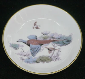 VINTAGE ROYAL WORCESTER, ENGLISH FINE CHINA TRINKET, COIN DISH w PHEASANT DESIGN - Picture 1 of 4