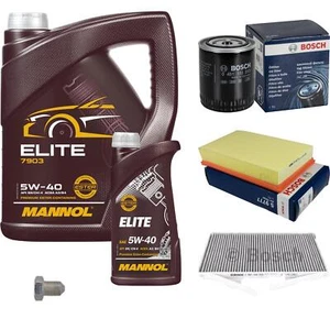 BOSCH Inspektionspaket 6L MANNOL ELITE 5W-40 für Audi A6 4A C4 2.6 2.8 4A2 - Bild 1 von 12