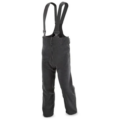 US Military ECWCS Polartec Fleece Bib Overalls, Black, Perfect for Winter Sports - Image 1 of 2