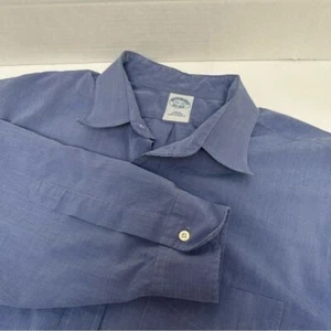 Brooks Brothers Slim Fit All Cotton Blue Shirt size 17 1/2 x 34 - Picture 1 of 7