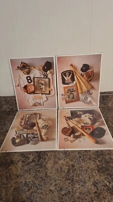 1993 New York Yankees Poster Art Certificate MLB Baseball Set Of 4. Sealed  - Image 1 of 4