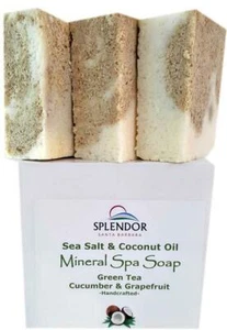 Sea Salt & Coconut Oil Mineral Spa Soap(11 oz) Green Tea Cucumber & Grapefruit. - Picture 1 of 5