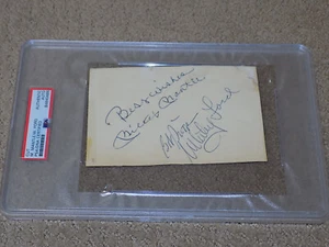 Mickey Mantle Signed Cut New York Yankees HOF PSA Slabbed Whitey Ford - Picture 1 of 4