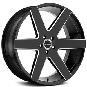 20x8.5"Strada Wheels Coda Gloss Black Milled Rims - Picture 1 of 10