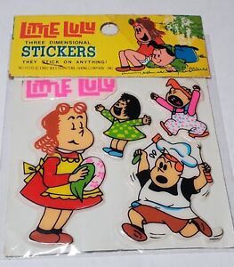 Rare Vtg 1980 Little Lulu Moppet 3D Puffy Sticker Sheet Marjorie Henderson Buell