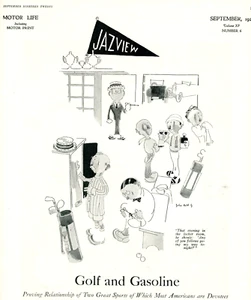 Illustrazioni originali John Held Jr 1920. "Golf e benzina" - Foto 1 di 4