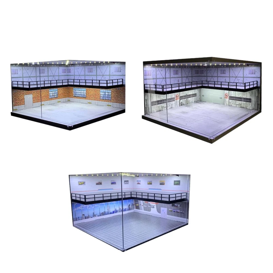 Double Layer 1:64 Parking Lot Acrylic Container Backdrop Vehicle Garage Showcase - Image 1 of 1