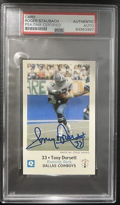 Tony Dorsett Signed Police Card PSA Authentic Auto - Dallas Cowboys - RARE - Image 1 of 2