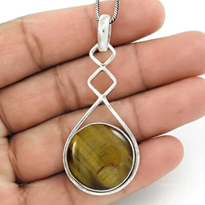Colgante De Plata Esterlina Con Ojo De Tigre Del Chakra Sacro Para Hija - Imagen 1 de 8