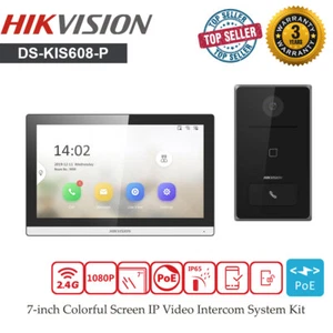 Hikvision DS-KIS608-P 7 Inch Touch Monitor Video Apartment Intercom System Kit - Picture 1 of 12