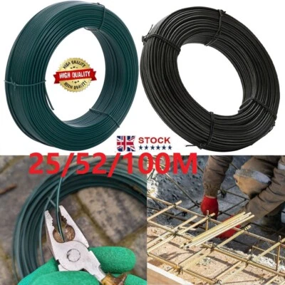 WALLPAPER-MASTER 2.5mm Annealed Soft Tying Wire Reinforcement Rebar Binding Tie Roll 25/52/100m