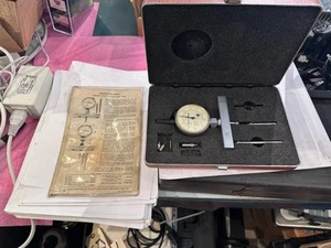 Indicador de profundidad indicador de esfera marrón y afilado 599-609-3 con accesorios, estuche - Imagen 1 de 12