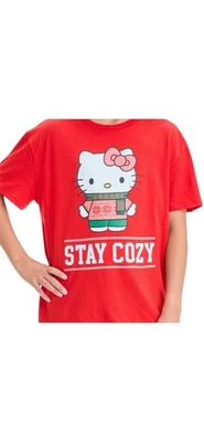 Camiseta Hello Kitty Niña Vacaciones de Navidad Grande - Clase de Arte Talla M (8) Nueva con Etiquetas Foto 1 de 3
