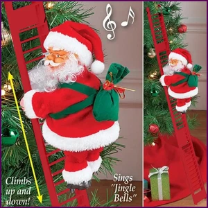 Scala Arrampicata Elettrica Babbo Natale con Musica e Luce LED, Albero di Natale - Foto 1 di 26