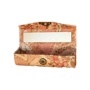Porta tubo rossetto vintage da collezione con specchio chiusura a scatto floreale - Foto 1 di 2