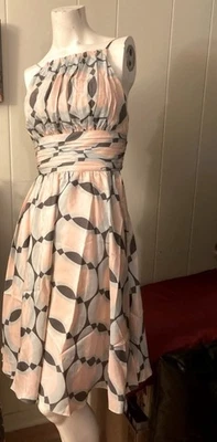 Max & Cleo Spring Dress Size 8 NWT Blue Pink Halter Cocktail Party - Image 1 of 4