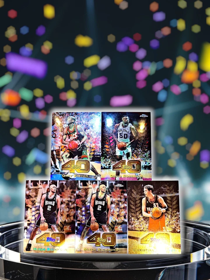 1997-98 Topps cromo 40 y Topps 40 refractores IVERSON PIPPEN ROBINSON PAYTON +  Foto 1 de 4