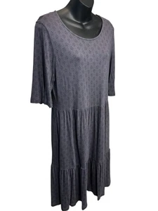 FAT FACE CHARCOAL GREY DRESS SIZE UK 12 VISCOSE WOMENS SHORT SLEEVE CASUAL LONG - Picture 1 of 6