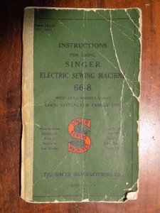Istruzioni per l'uso SINGER MACCHINA DA CUCIRE ELETTRICA 66-8 - Libretto 56 pagine - Foto 1 di 2
